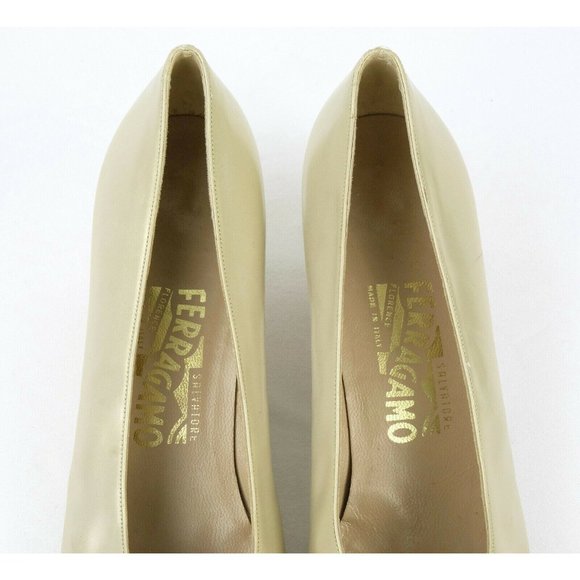 Worn 2X SALVATORE FERRAGAMO 10 AA Silver Gray Lacquered Florence ITALY - Picture 7 of 7